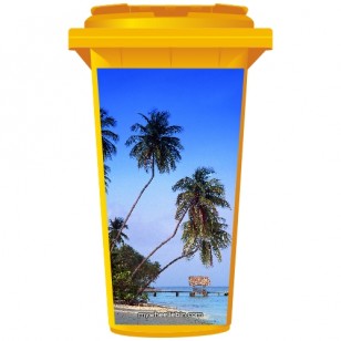 Palms On The Beach Wheelie Bin Sticker Panel